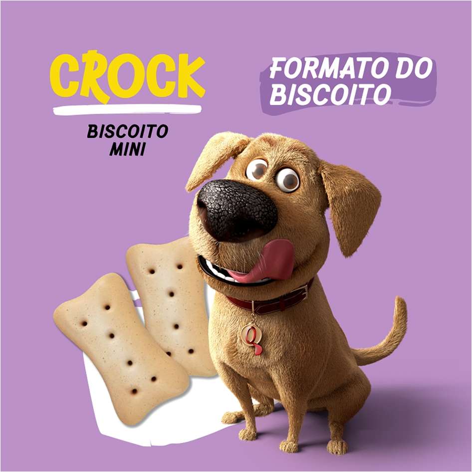 Kit Biscoito Quatree Snacks Crock Mini para Cães Adultos Porte Mini e Pequeno - 6 Unidades