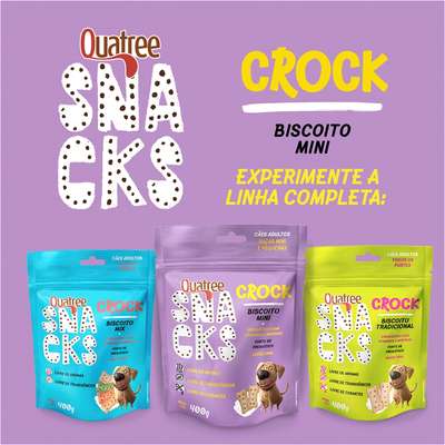 Biscoito Quatree Snacks Crock Mini para Cães Adultos Porte Mini e Pequeno