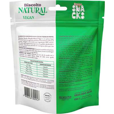 Biscoito Natural Quatree Snacks para Cães Adultos Sabor Vegan