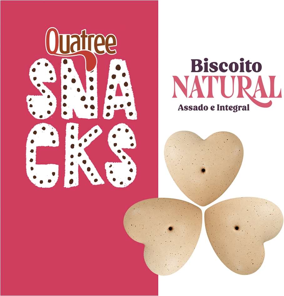 Biscoito Natural Quatree Snacks para Cães Adultos Sabor Frutas Vermelhas - 150g