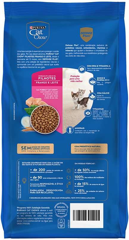 Ração Nestlé Purina Cat Chow Frango e Leite para Gatos Filhotes - 2,7Kg
