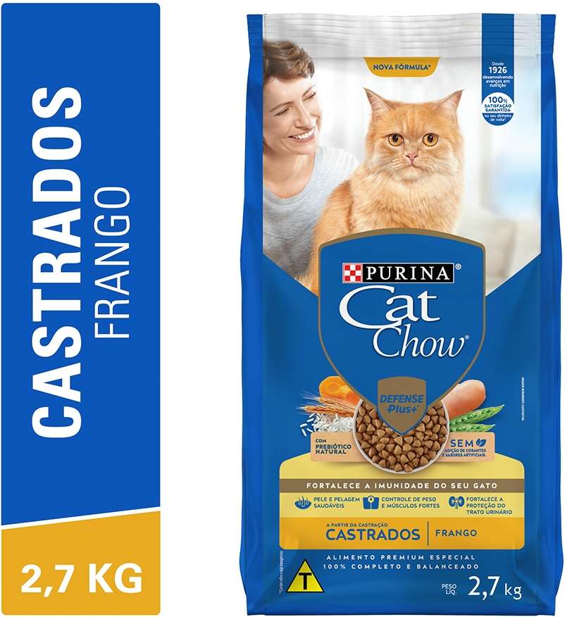 Ração Nestlé Purina Cat Chow Frango para Gatos Castrados - 2,7Kg