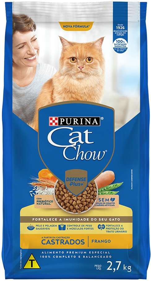 Ração Nestlé Purina Cat Chow Frango para Gatos Castrados - 2,7Kg