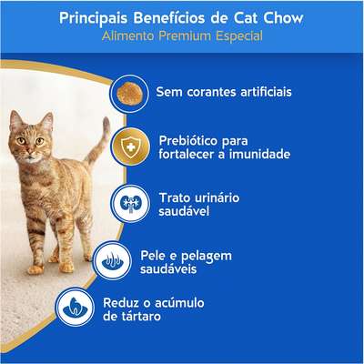 Ração Nestlé Purina Cat Chow Adultos Defense Plus Carne
