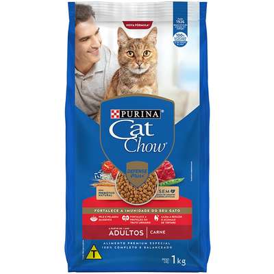 Ração Nestlé Purina Cat Chow Adultos Defense Plus Carne