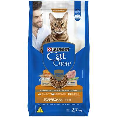 Ração Seca Nestlé Purina Cat Chow Peixe para Gatos Castrados