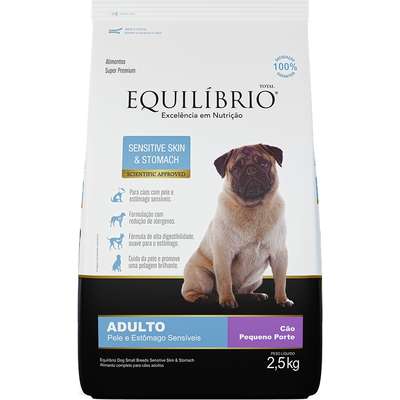 Ração Seca Equilíbrio Sensitive Skin & Stomach para Cães Adultos de Porte Pequeno