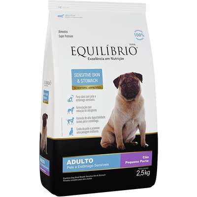 Ração Seca Equilíbrio Sensitive Skin & Stomach para Cães Adultos de Porte Pequeno