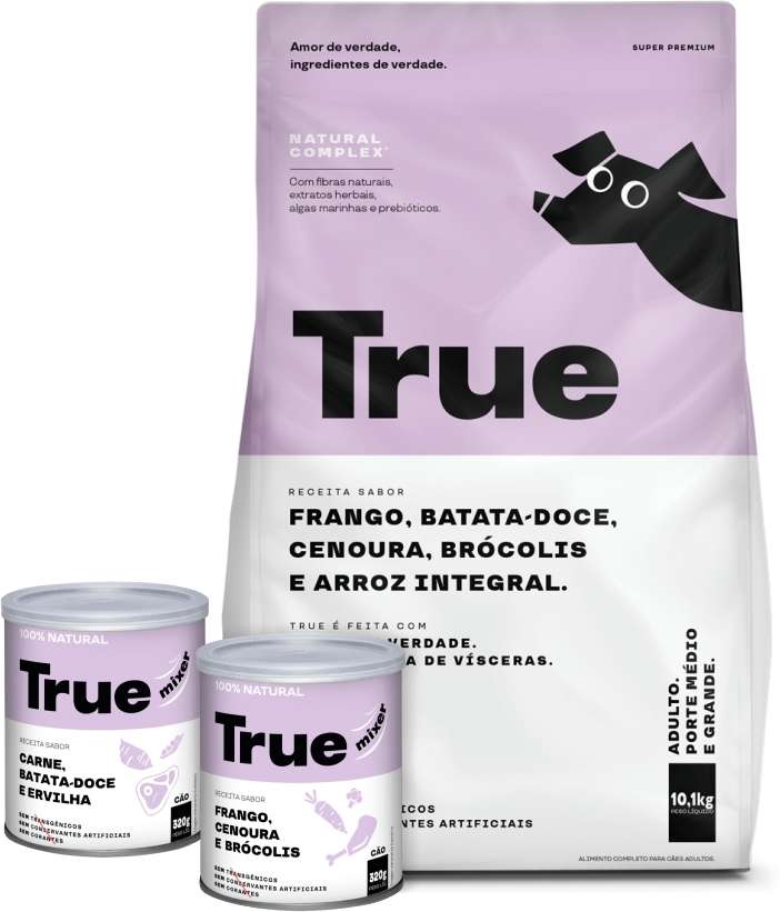 Kit Ração Seca e Mixer True para Cães Adultos Porte Médio e Grande - (10,1kg + 640g)