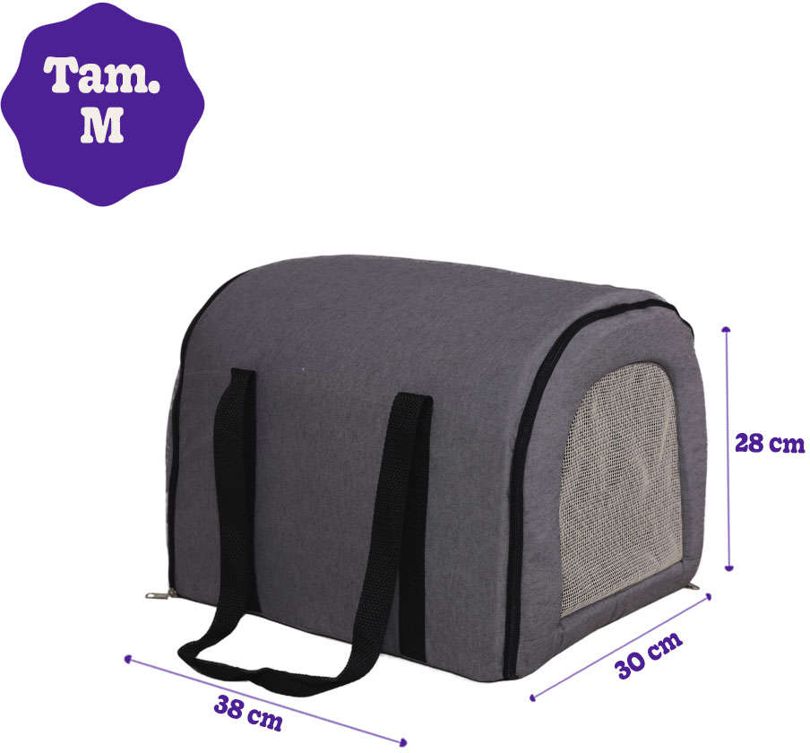Bolsa de Transporte Fábrica Pet Fechada Jeans - Tam. M