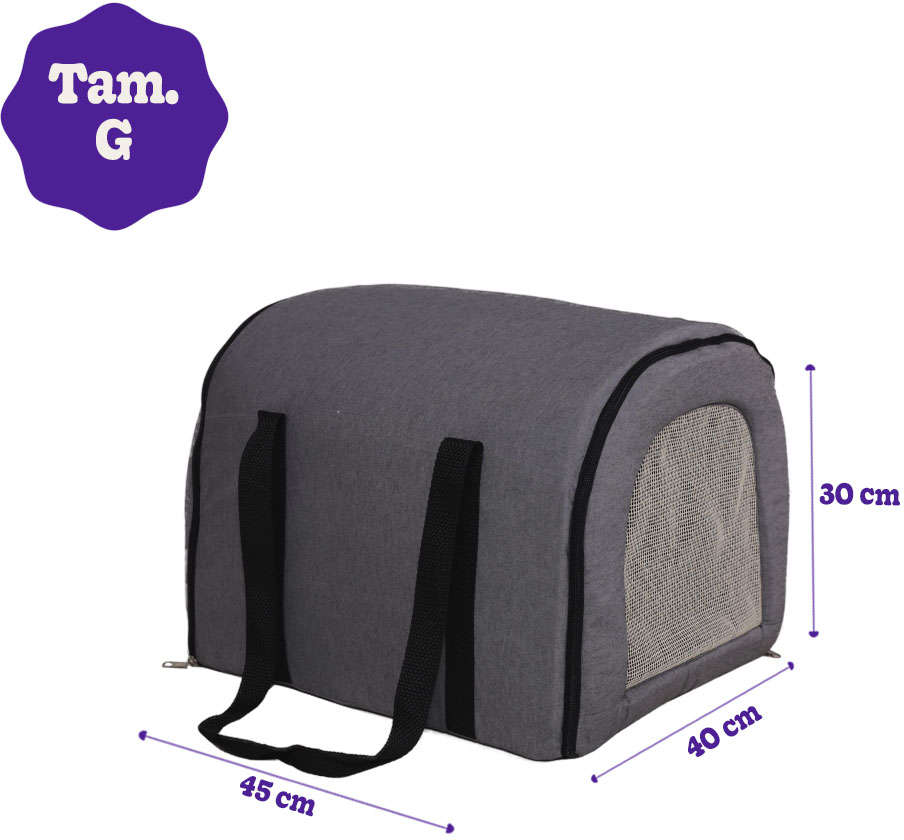 Bolsa de Transporte Fábrica Pet Fechada Jeans - Tam. G