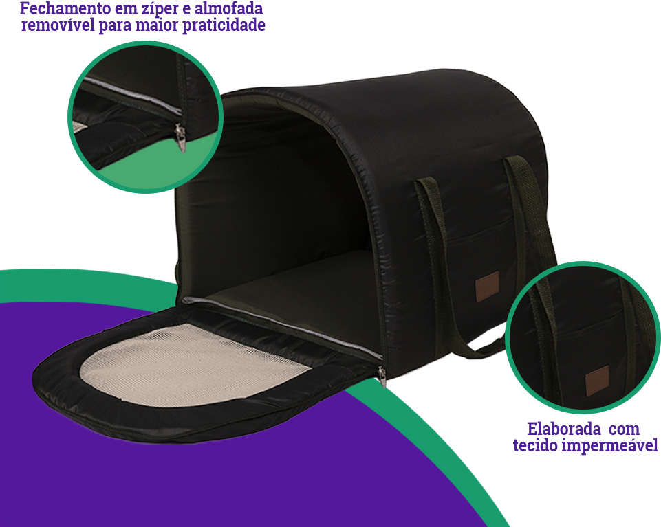 Bolsa de Transporte Fábrica Pet Fechada Impermeável Verde Musgo - Tam. M