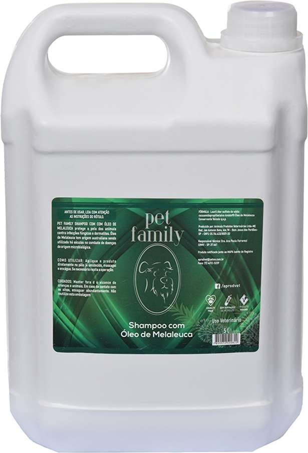 Shampoo Pet Family Óleo de Melaleuca para Cães e Gatos - 5 Litros