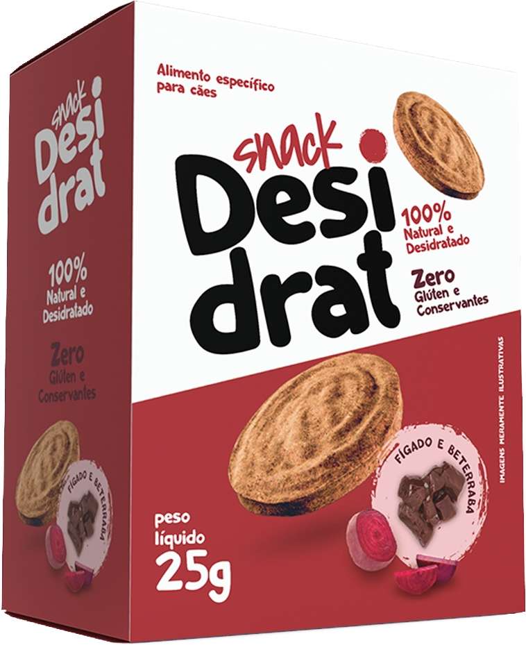 Snack Desidrat para Cães Sabor Fígado e Beterraba - 25g