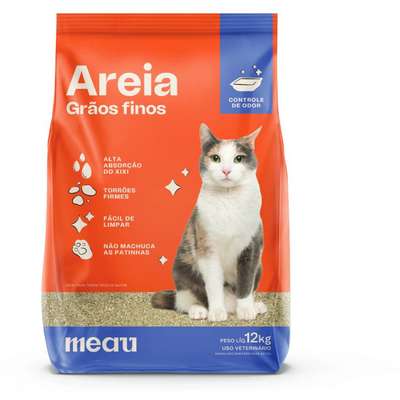 Areia Sanitária Meau Grãos Finos para Gatos