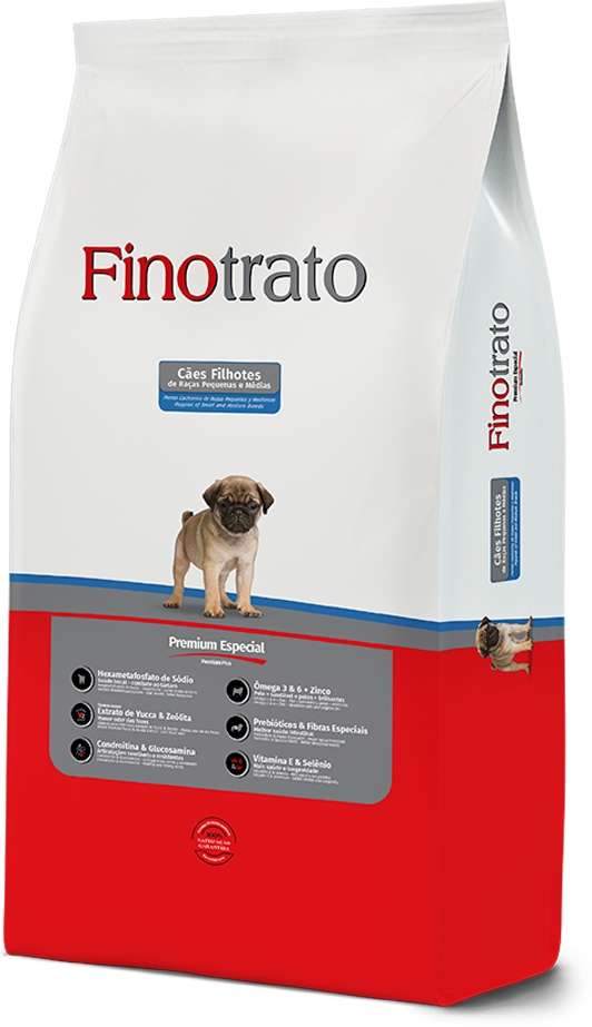Ração Seca Finotrato para Cães Filhotes Porte Pequeno e Médio - 15Kg