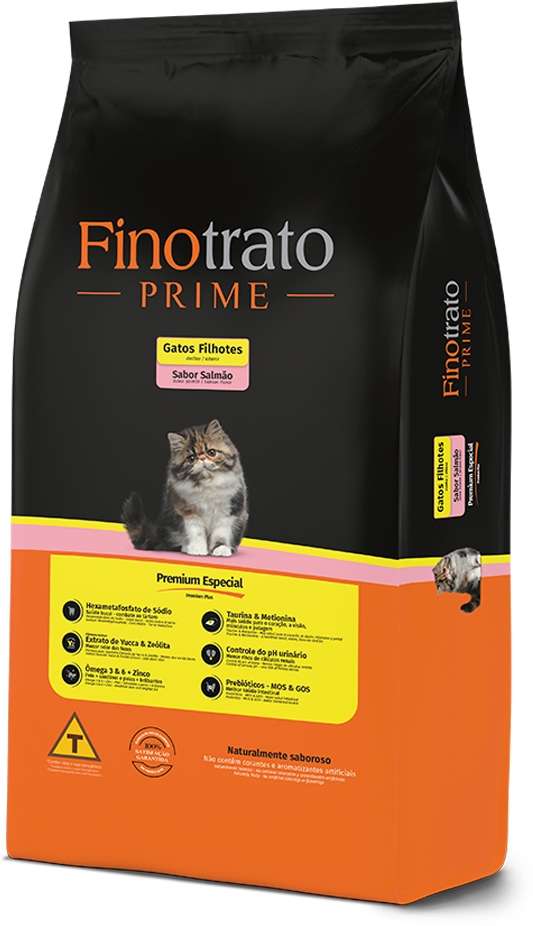 Ração Seca Finotrato Prime Salmão para Gatos Filhotes - 10,1Kg