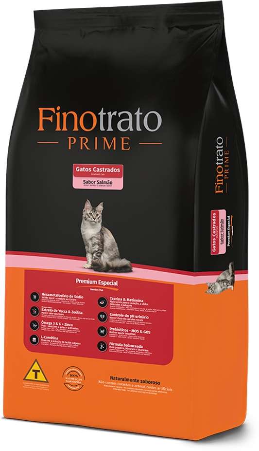 Ração Seca Finotrato Salmão para Gatos Castrados - 20Kg