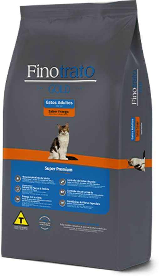 Ração Seca Finotrato Gold Frango para Gatos Adultos - 7,5Kg