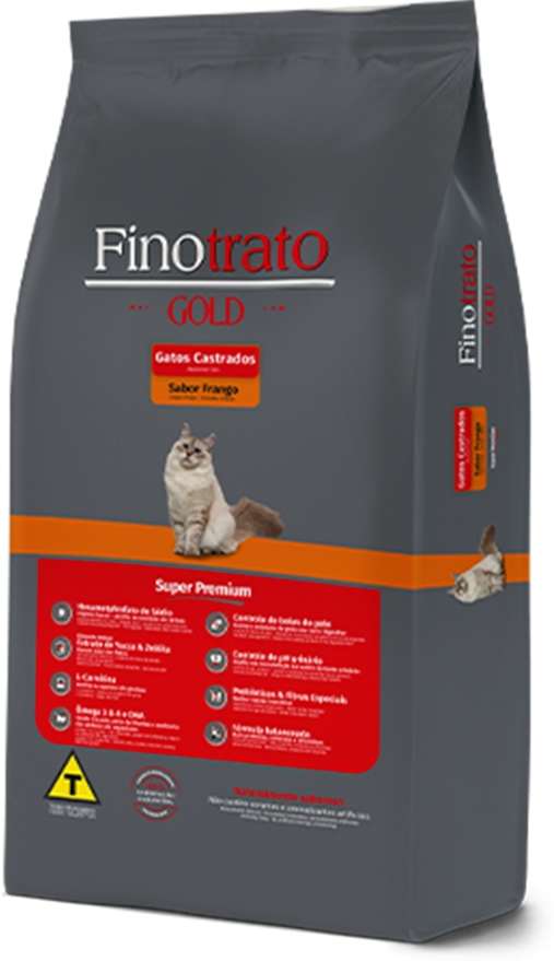 Ração Seca Finotrato Gold Frango para Gatos Castrados - 7,5Kg