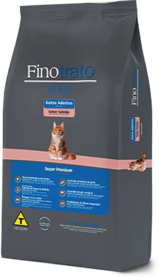 Ração Seca Finotrato Gold Salmão para Gatos Adultos - 7,5Kg