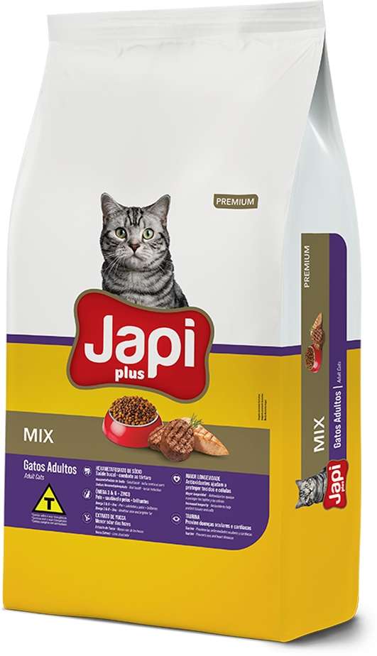 Ração Seca Japi Plus Mix para Gatos Adultos - 10,1Kg