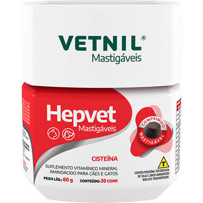 Suplemento Vitamínico Vetnil Hepvet Mastigáveis para Cães e Gatos