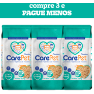 Kit Granulado Higiênico de Madeira CarePet Premium Original - 7,5Kg (3 Pacotes 2,5Kg)