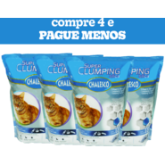Areia Sanitária Chalesco Super Clumping Sílica - 7,2Kg (4 Pacotes 1,8Kg)