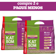 Kit Granulado Sanitário Katbom Natural para Gatos - 12Kg (2 Pacotes 6Kg)