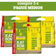 Kit Granulado Sanitário Katbom Capim Limão para Gatos - 18Kg (3 Pacotes 6Kg)