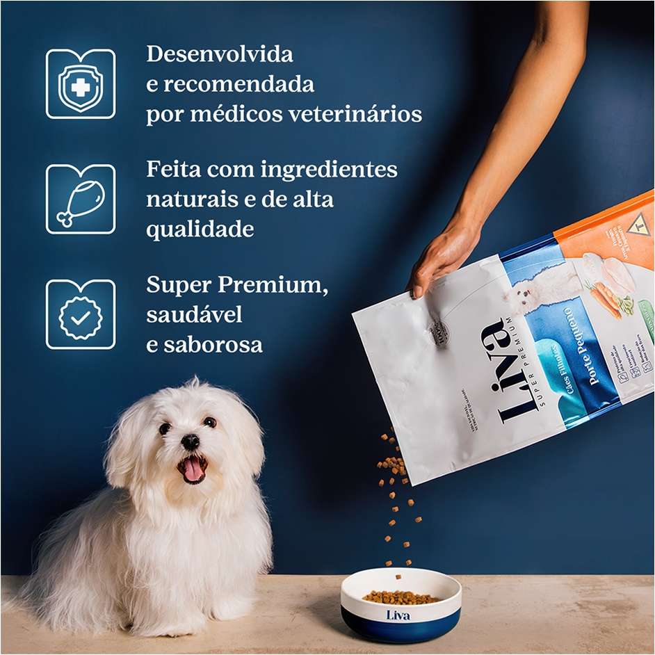 Ração Liva Super Premium para Cães Adultos de Raças Pequenas - 10,1Kg
