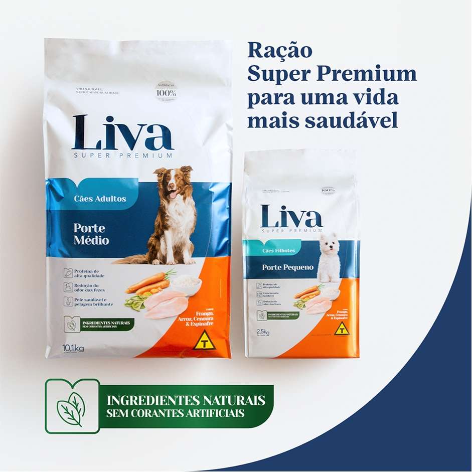 Ração Liva Super Premium para Cães Adultos de Raças Pequenas - 10,1Kg