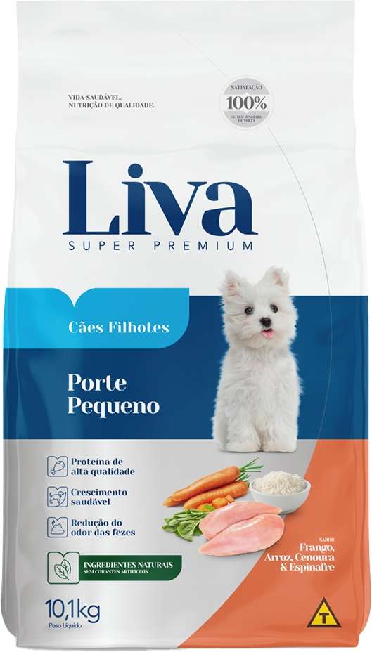 Ração Liva Super Premium para Cães Filhotes de Raças Pequenas - 10,1Kg
