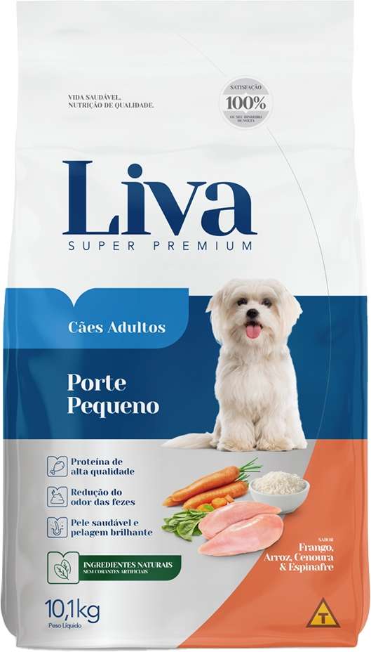 Ração Liva Super Premium para Cães Adultos de Raças Pequenas - 10,1Kg