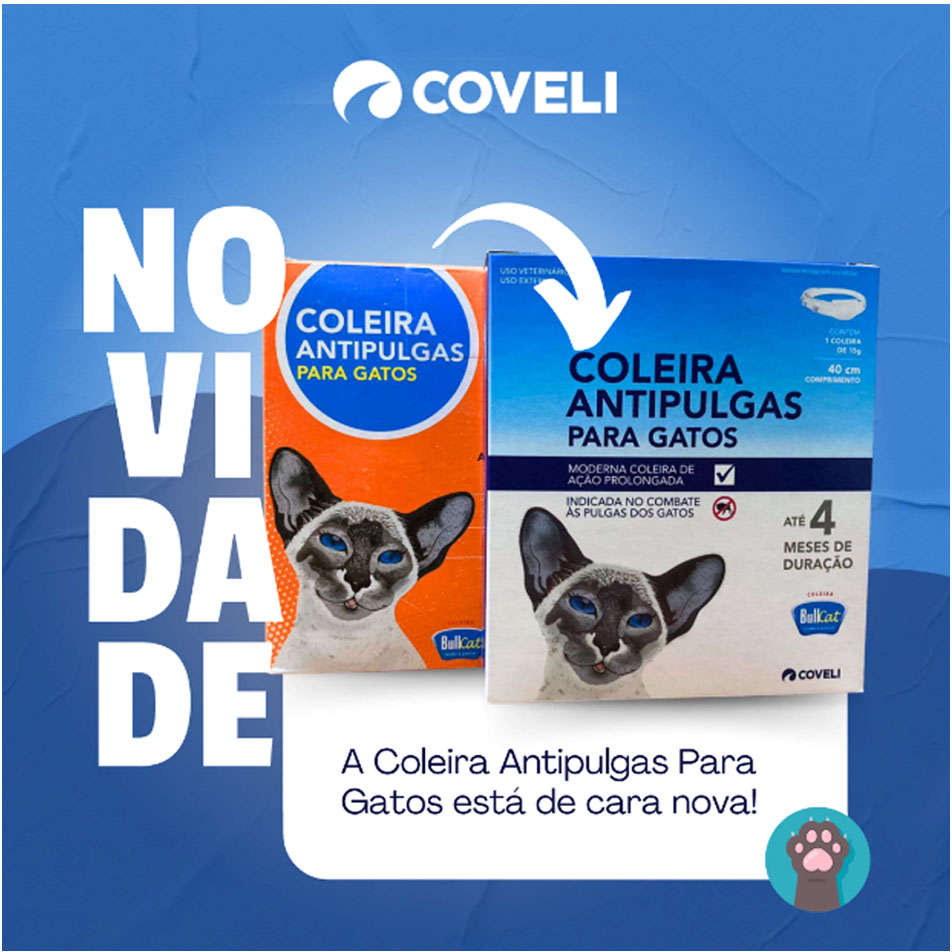 Coleira Anti Pulgas Coveli Bullcat para Gatos - 15 g