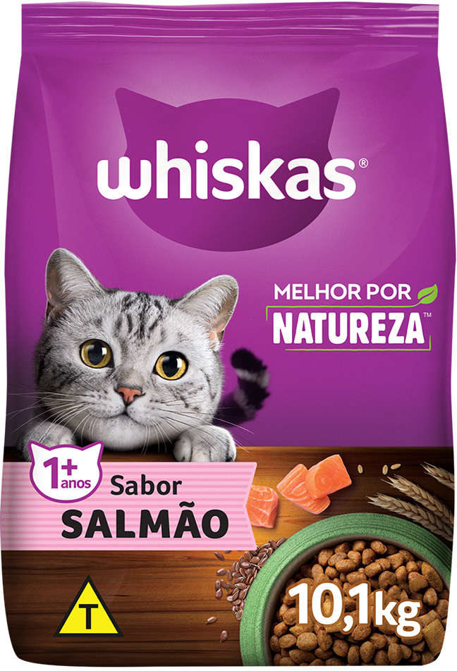 Ração Whiskas Melhor Por Natureza Salmão Gatos Adultos - 10,1Kg