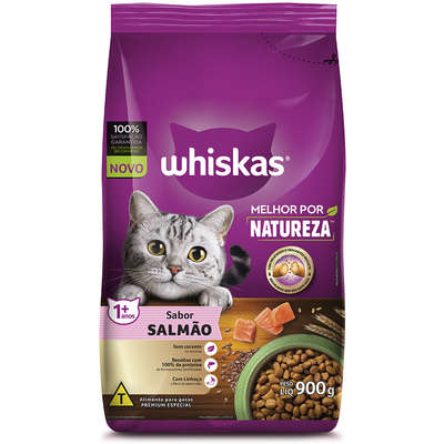 Ração Whiskas Melhor Por Natureza Salmão Gatos Adultos