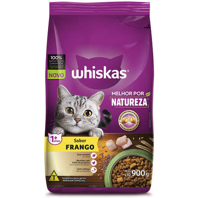 Ração Whiskas Melhor Por Natureza Frango Gatos Adultos
