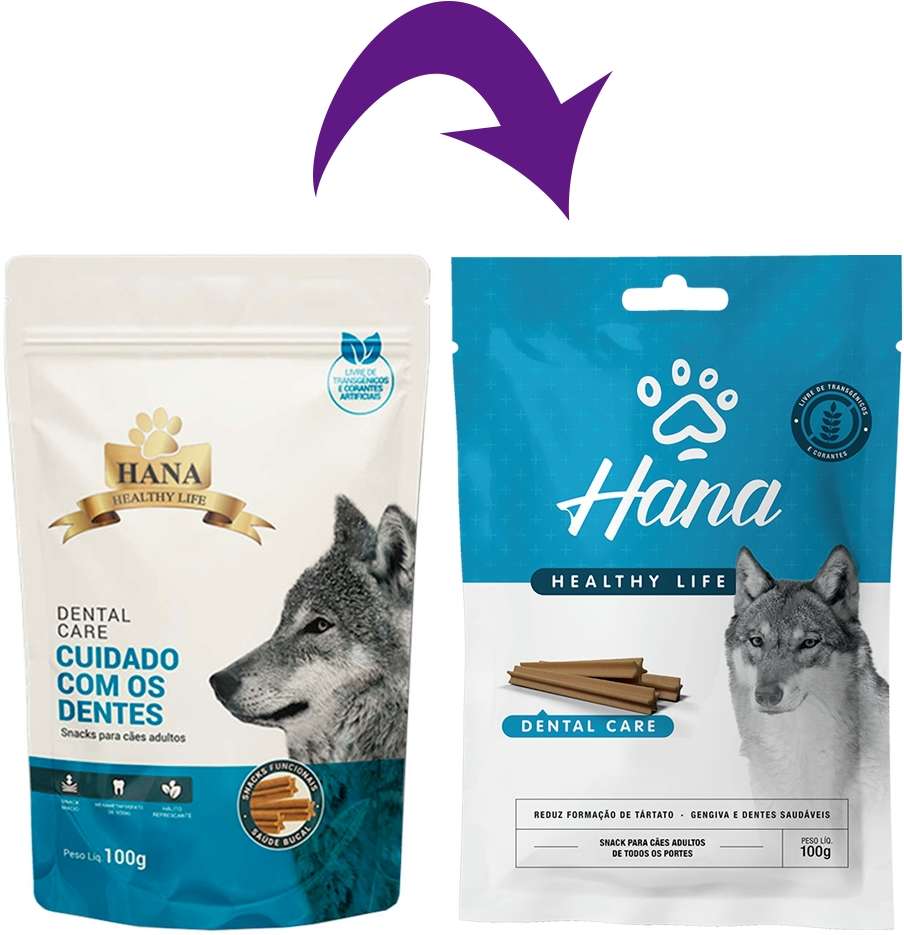 Snack Hana Healthy Life para Cães Adultos Sabor Frango Cuidado com os Dentes - 100g