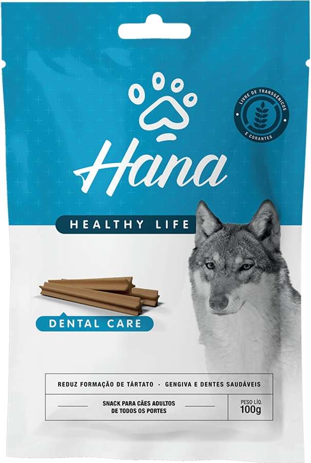 Snack Hana Healthy Life para Cães Adultos Sabor Frango Cuidado com os Dentes - 100g