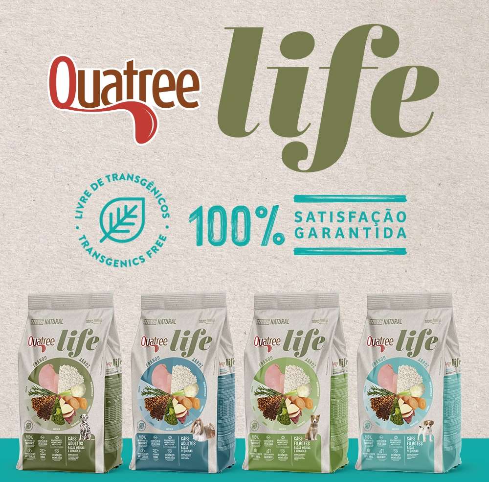 Ração Seca Quatree Life Frango e Arroz Cães Filhotes Raças Pequenas - 10,1Kg