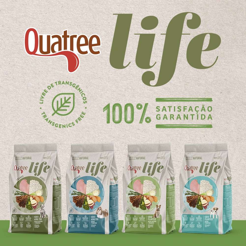 Ração Seca Quatree Life Frango e Arroz Cães Filhotes Raças Médias e Grandes - 20Kg