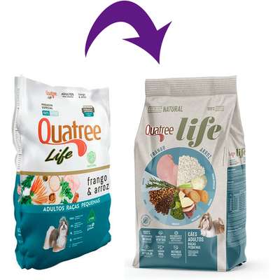 Ração Seca Quatree Life Frango e Arroz Cães Adultos Raças Pequenas