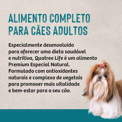 Ração Seca Quatree Life Frango e Arroz Cães Adultos Raças Pequenas