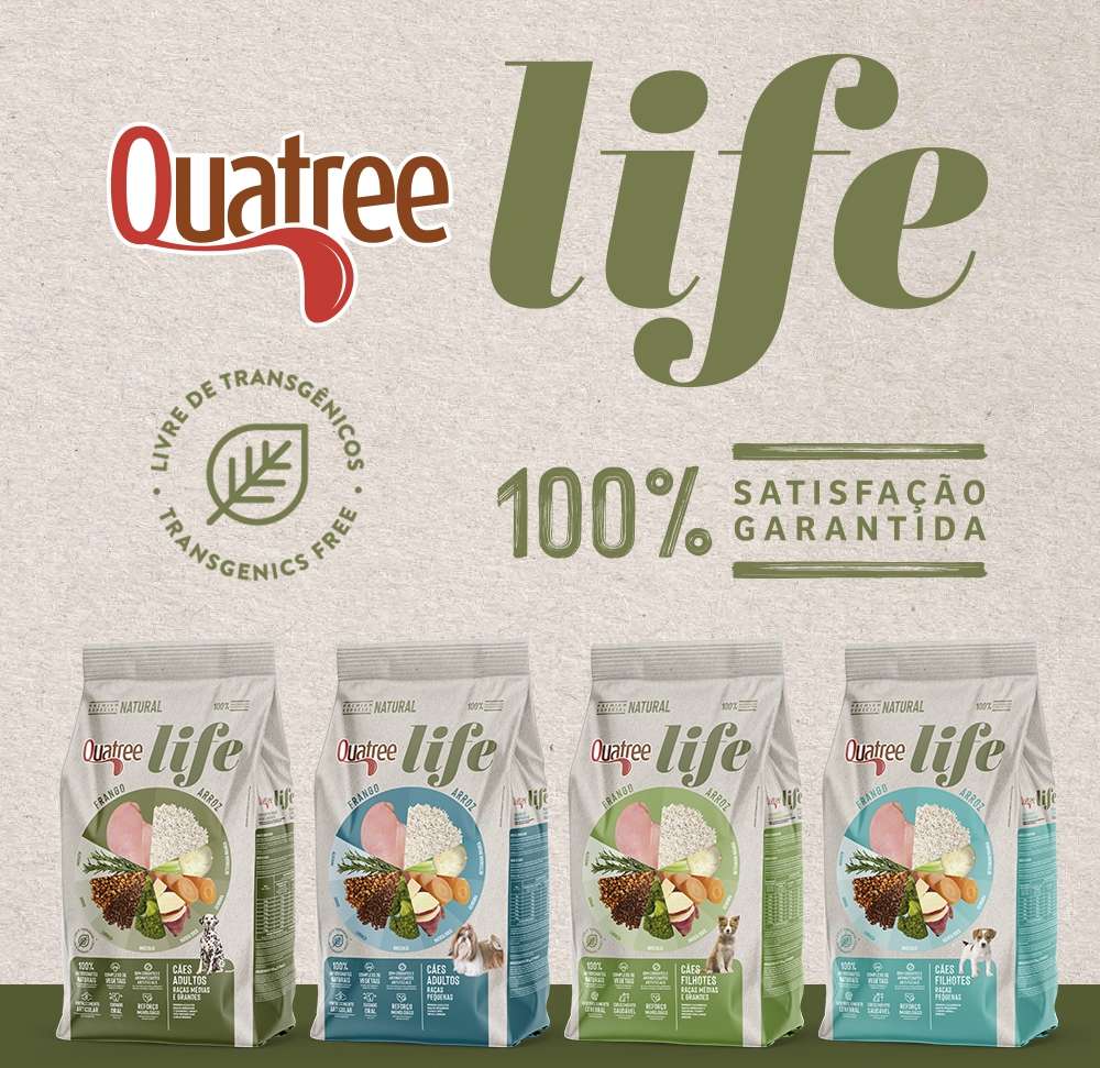 Ração Seca Quatree Life Frango e Arroz Cães Adultos Raças Médias e Grandes - 15Kg