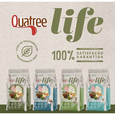 Ração Seca Quatree Life Frango e Arroz Cães Adultos Raças Médias e Grandes