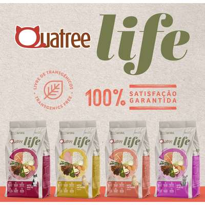 Ração Seca Quatree Life Salmão e Arroz Gatos Castrados