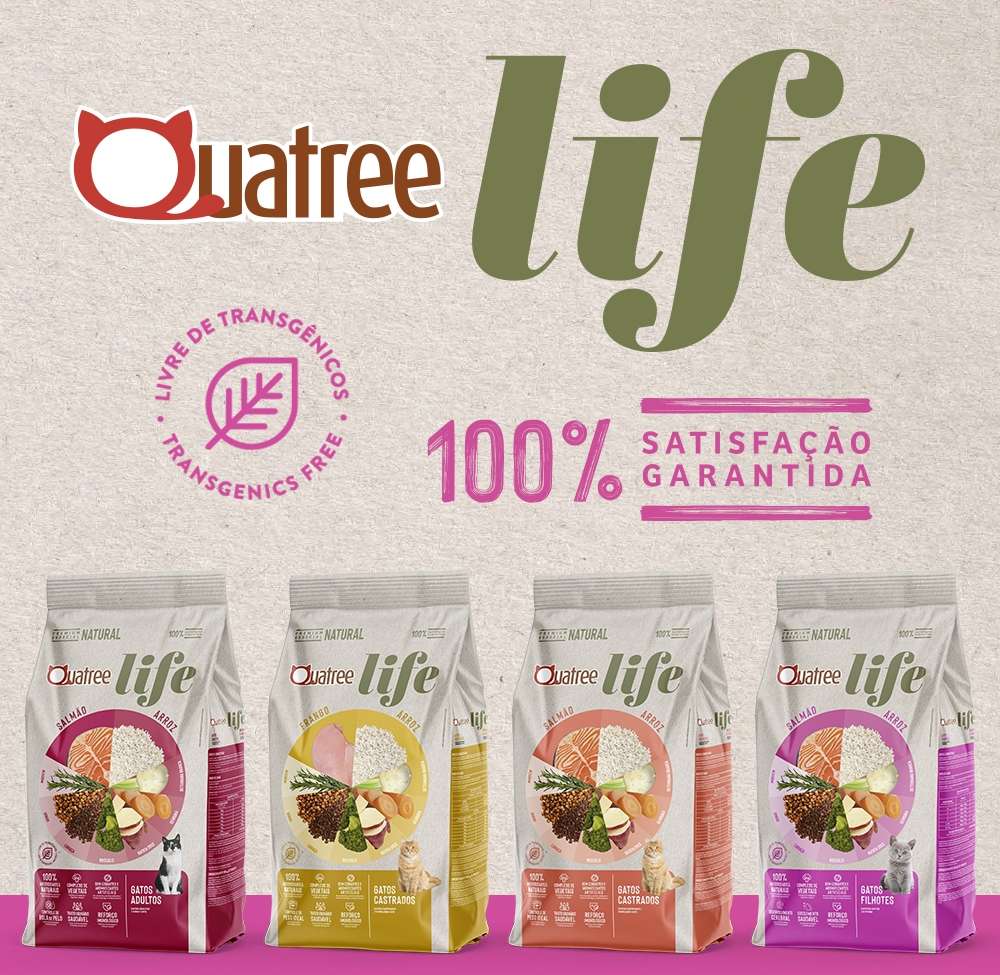 Ração Seca Quatree Life Salmão e Arroz Gatos Filhotes - 1Kg