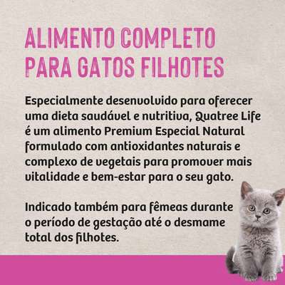 Ração Seca Quatree Life Salmão e Arroz Gatos Filhotes